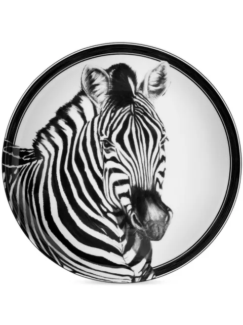 Dolce & Gabbana zebra-print porcelain soup plates (set of 2) White TC0S05TCA47