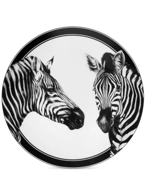 Dolce & Gabbana zebra-print porcelain dinner plates (set of 2) White TC0S04TCA47