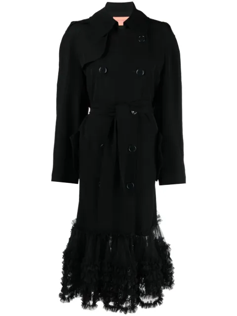Viktor & Rolf Fancy ruffle-hem trench coat Black TO004