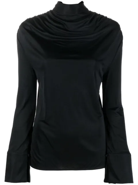 Viktor & Rolf draped-detailing long-sleeve blouse Black ET025
