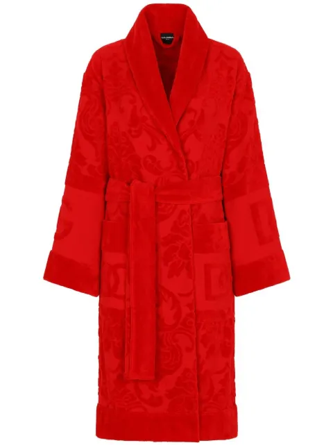 Dolce & Gabbana terry cotton jacquard bath robe Red TCF009TCAGM