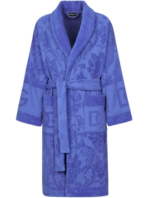 Dolce & Gabbana terry cotton jacquard bath robe Purple TCF009TCAGM