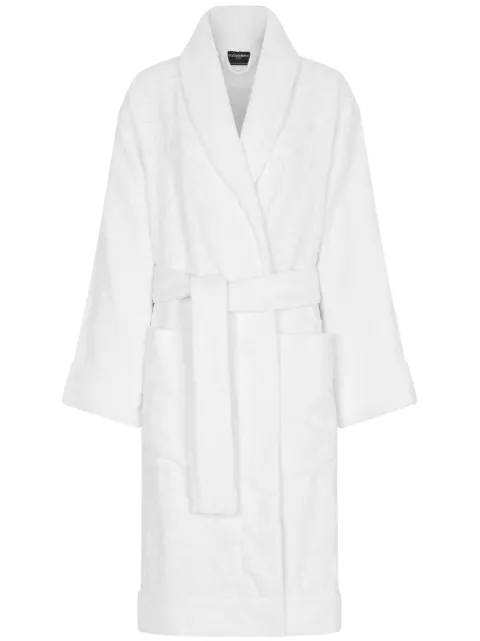 Dolce & Gabbana terry cotton jacquard bath robe White TCF009TCAGM
