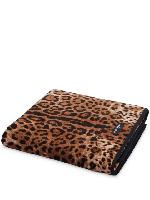 Dolce & Gabbana leopard-print terry cotton bath towel Brown TCF005TCAAW