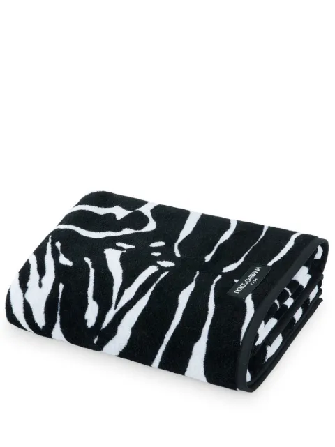 Dolce & Gabbana terry cotton hand towel Black TCF004TCAAW