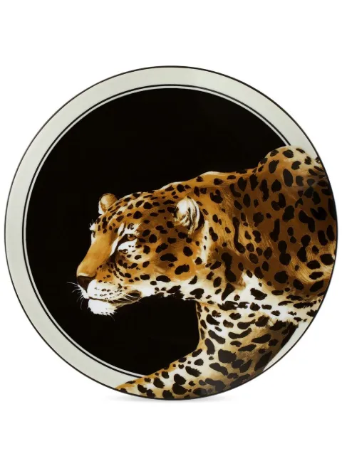 Dolce & Gabbana leopard-print porcelain dinner plates (set of 2) White TC0S04TCA44
