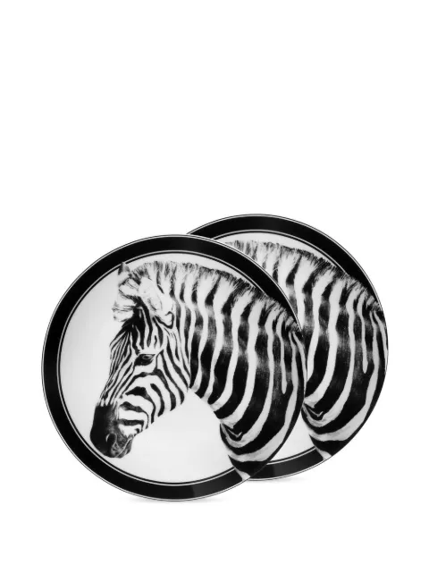 Dolce & Gabbana zebra-print dessert plates (set of two) White TC0S03TCA47