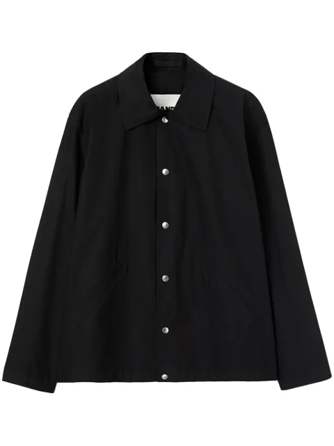 Jil Sander logo-print cotton-poplin shirt jacket Black J23BN0003J45071