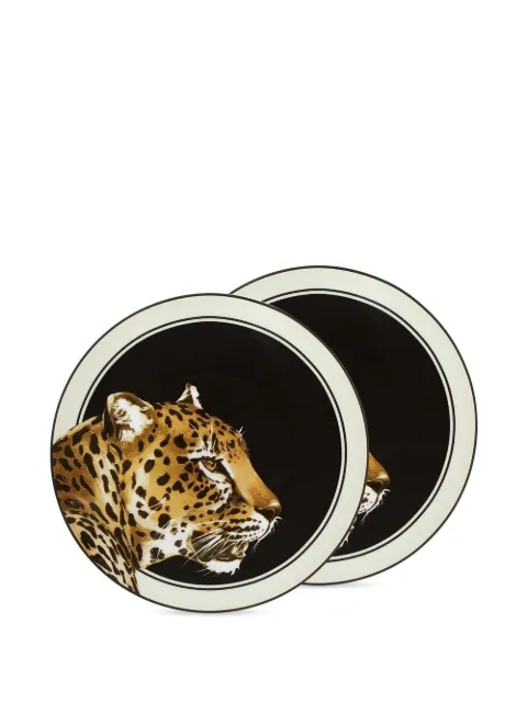 Dolce & Gabbana leopard-print bread plates (set of two) Black TC0S02TCA44
