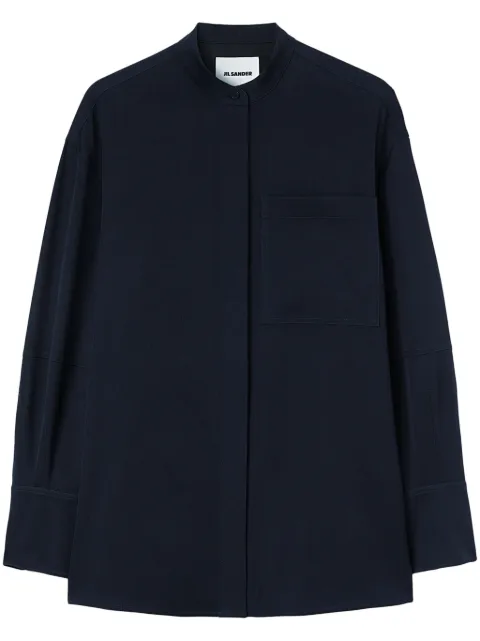 Jil Sander collarless button-front shirt Blue J04DL0007J40003