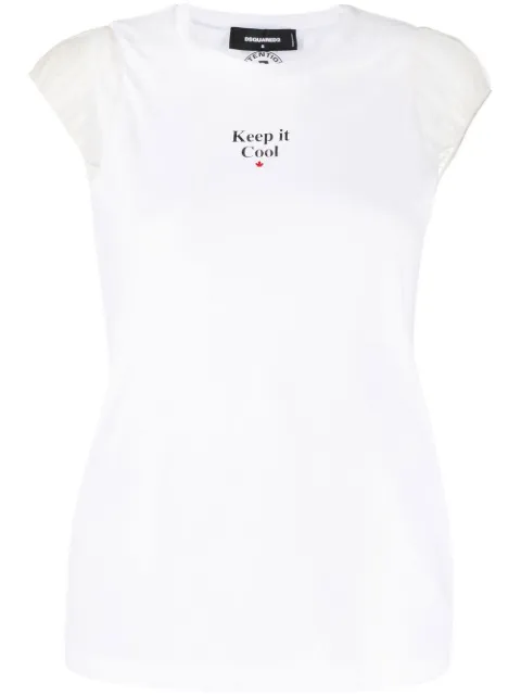 DSQUARED2 slogan print T-shirt White S72GD0355S21600