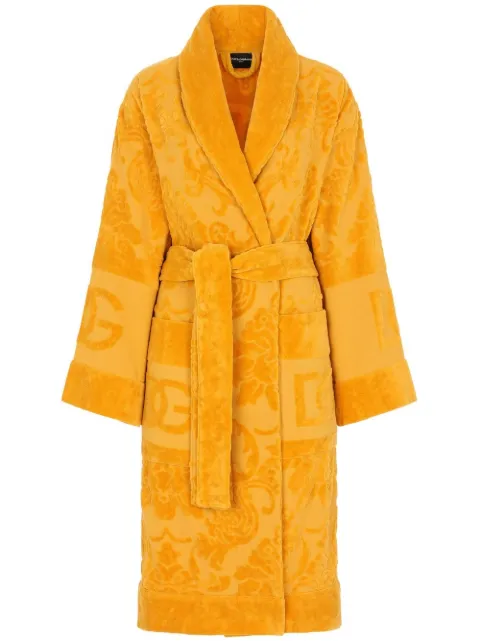 Dolce & Gabbana terry cotton jacquard bath robe Orange TCF009TCAGM