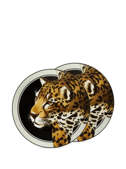 Dolce & Gabbana leopard-print dessert plates (set of two) Black TC0S03TCA44