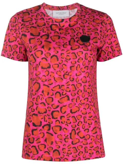 Viktor & Rolf logo-patch short-sleeve T-shirt Red ET020
