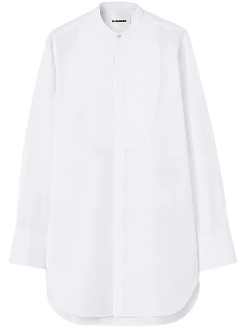 Jil Sander collarless cotton shirt White J23DL0006J45001