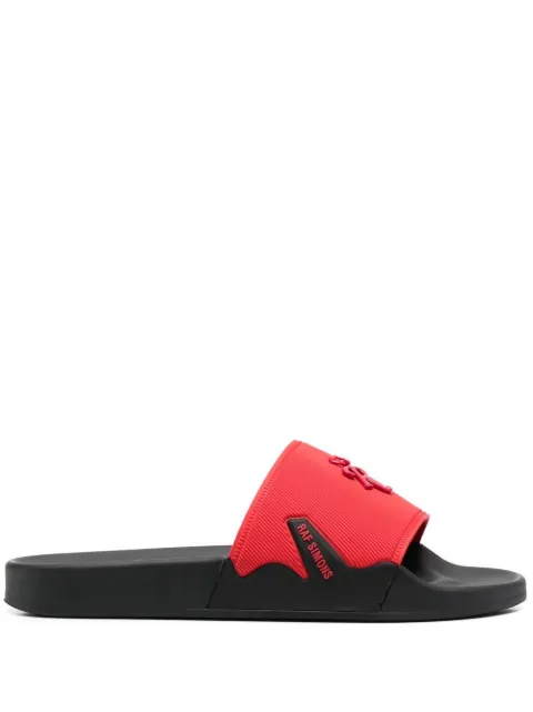 Raf Simons embossed-logo sliders Red HR810002S