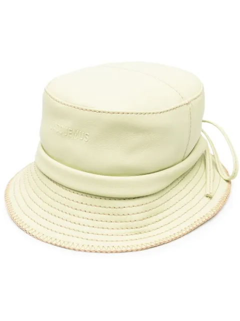 Jacquemus Le Bob Gadjo leather bucket hat Green 221AC0134003