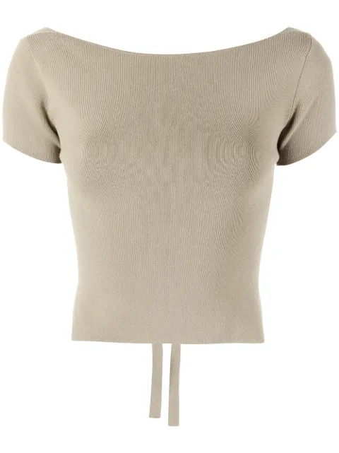 LAPOINTE boat-neck rear tie fastening top Grey R2228208OLE