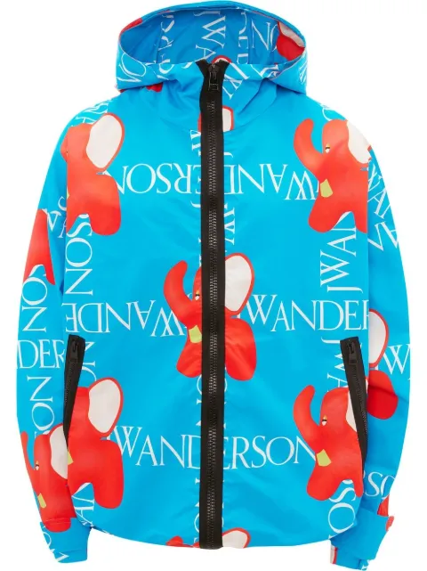 JW Anderson logo-print hooded jacket Blue JK0176PG1015800