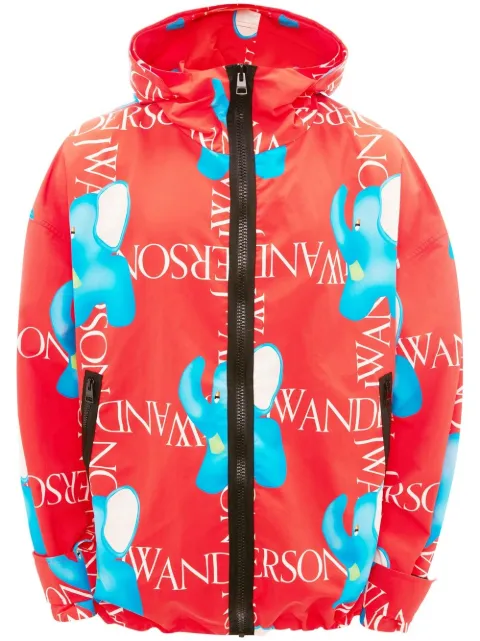 JW Anderson logo-print hooded jacket Red JK0176PG1015459