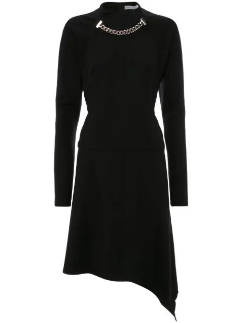 JW Anderson chained asymmetric-hem midi-dress Black DR0293PG0810999