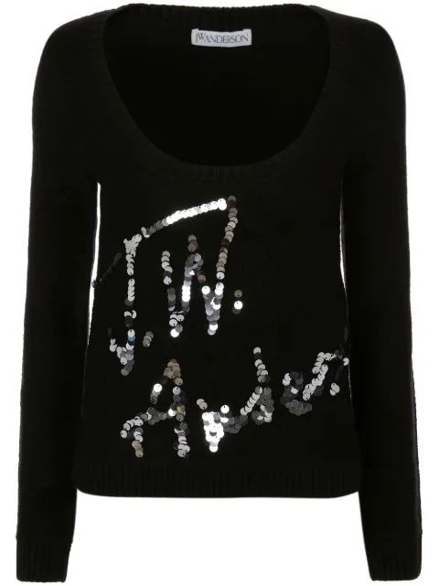 JW Anderson pailette-embellished detail jumper Black KW0694YN0008999