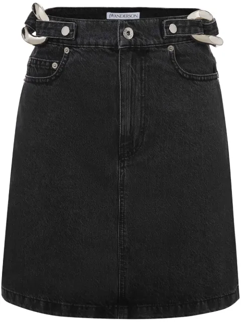 JW Anderson chain-link detail denim skirt Black DK0010PG0938999