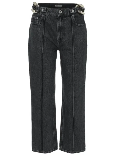 JW Anderson chain-detail straight leg cropped jeans Black DT0042