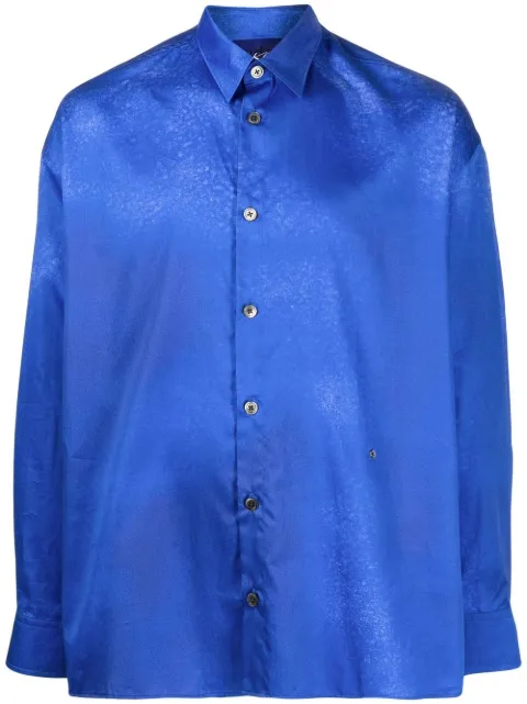 Études Studio spray-effect satin shirt Blue E20M30203