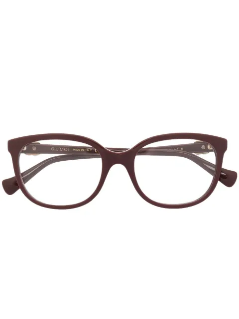 Gucci Eyewear logo square-frame glasses Brown GG1075O