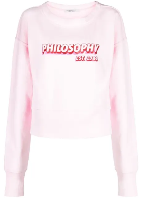 Philosophy Di Lorenzo Serafini logo-print cotton sweatshirt Pink V17070748