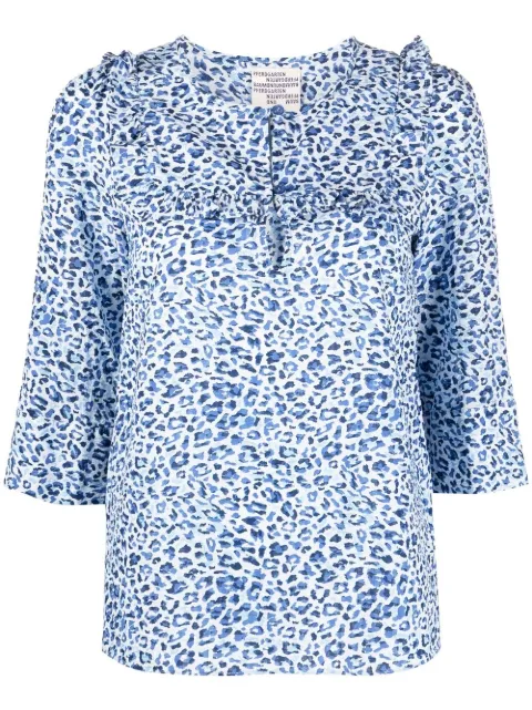 Baum Und Pferdgarten Maple leopard-print organic cotton blouse Blue 22308MAPLE