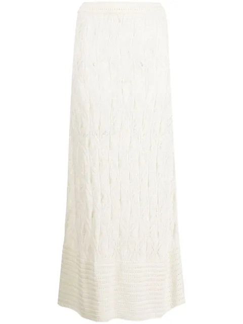 Le Kasha Amon crochet-knit maxi skirt White AMON000913