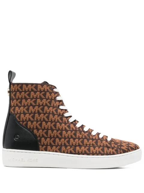 Michael Kors Edie knitted high-top sneakers Brown 43T2NVFS1Y
