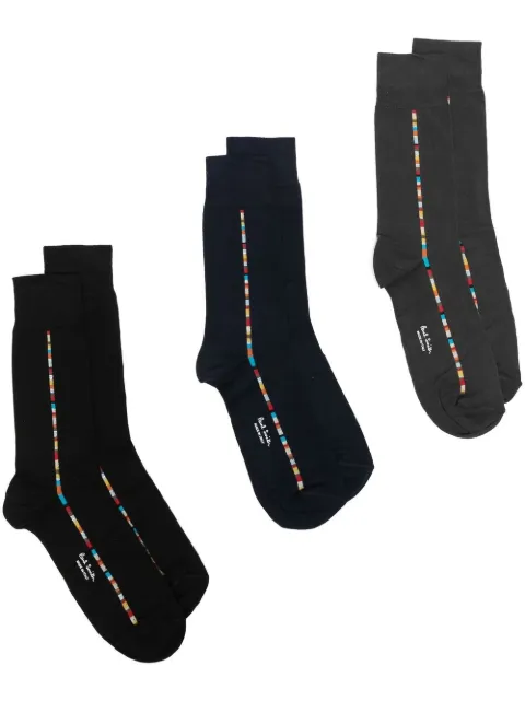Paul Smith three-pack Signature Stripe socks Black M1ASOCKH775