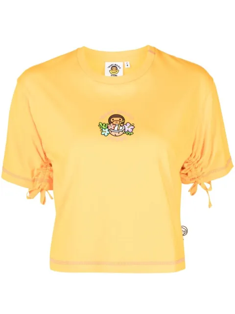 A BATHING APE® logo-print T-shirt Yellow 0TEW0401XI