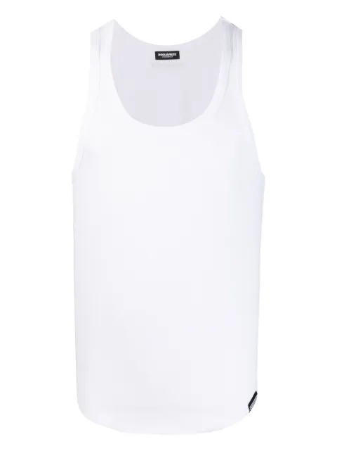 DSQUARED2 ribbed cotton tank top White D9D424310ISA01