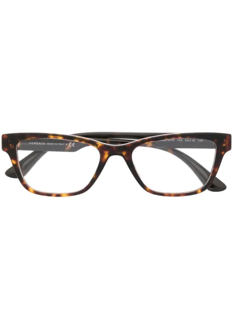 Versace Eyewear tortoiseshell logo-print glasses Brown VE3316