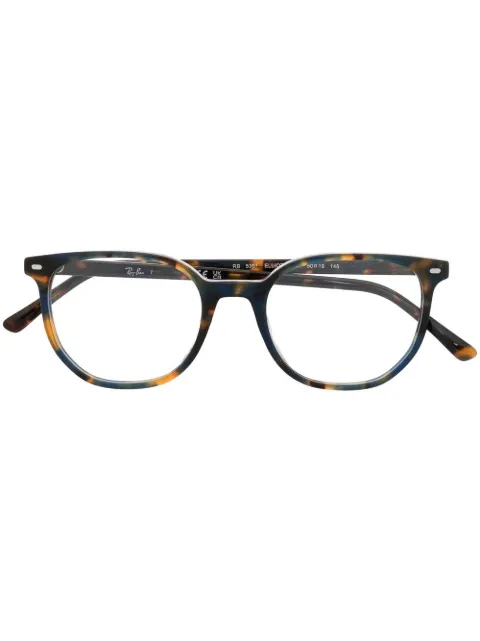 Ray-Ban tortoiseshell-effect geometric-frame glasses Blue RB5397