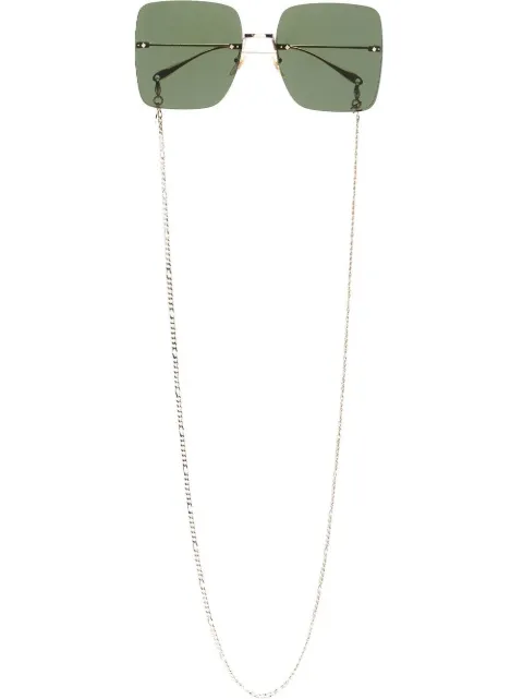 Gucci Eyewear rimless oversized-frame sunglasses Gold GG1147S002