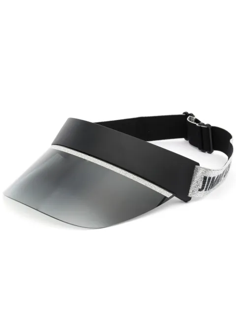 Jimmy Choo Eyewear logo embroidered visor cap Black CALIX