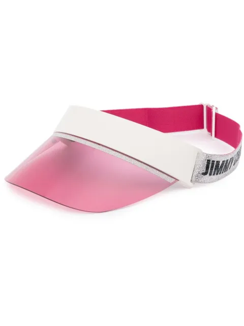 Jimmy Choo Eyewear logo embroidered visor cap Pink CALIX