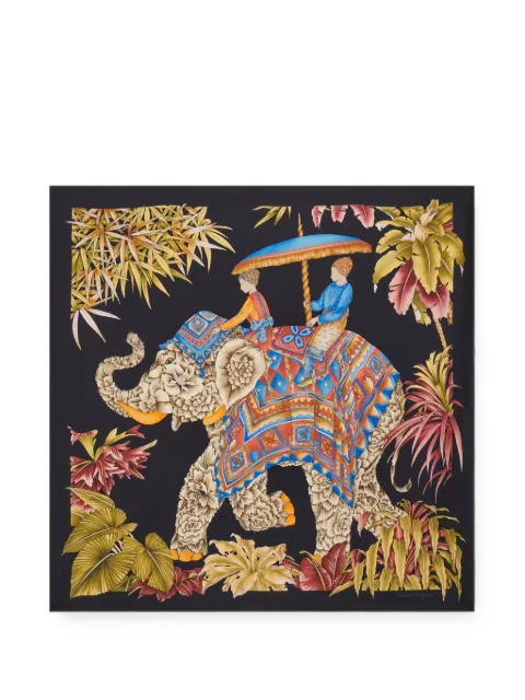 Ferragamo India-print silk scarf Black 756257