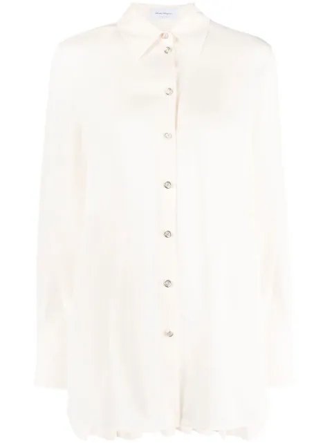 Ferragamo pleat-detail long-sleeve shirt Pink 756306