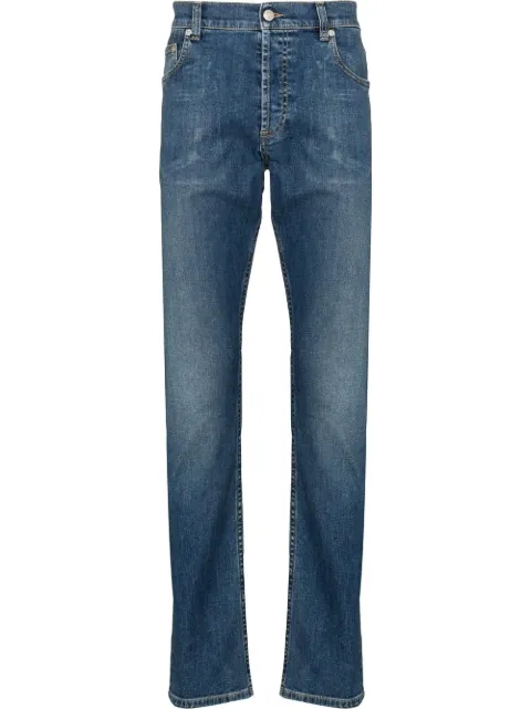 Alexander McQueen embroidered-logo straight-leg jeans Blue 666650QTY34