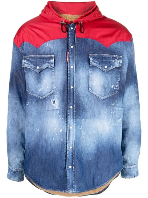 DSQUARED2 hooded hybrid denim jacket Blue S71DM0576S30341