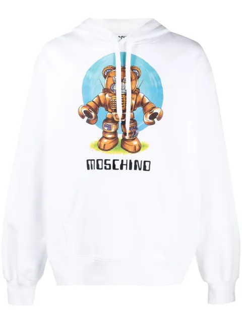 Moschino Teddy Bear-print hoodie White V17167028