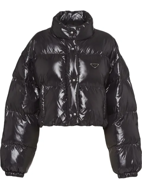 Prada Re-Nylon cropped convertible down jacket Black 291805S22211A9