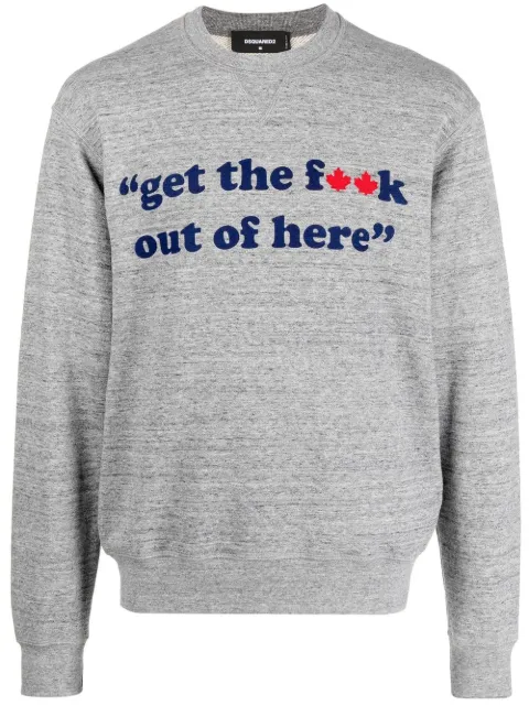 DSQUARED2 slogan-print mélange sweatshirt Grey S71GU0543S25463