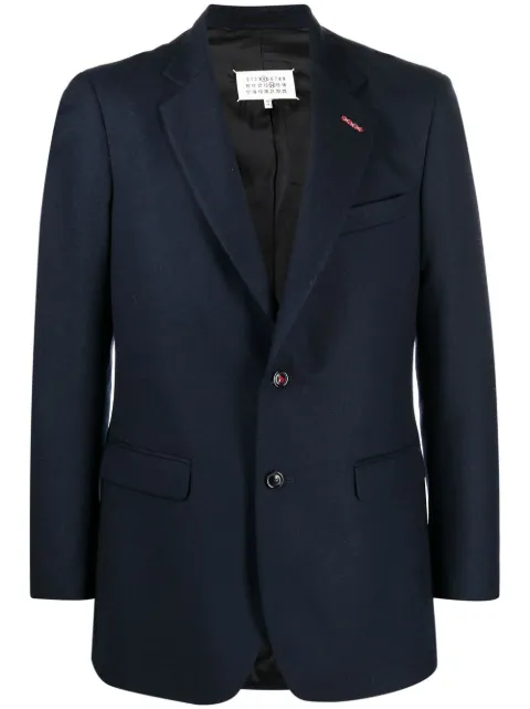 Maison Margiela single-breasted twill blazer Blue SI1BN0007S60309